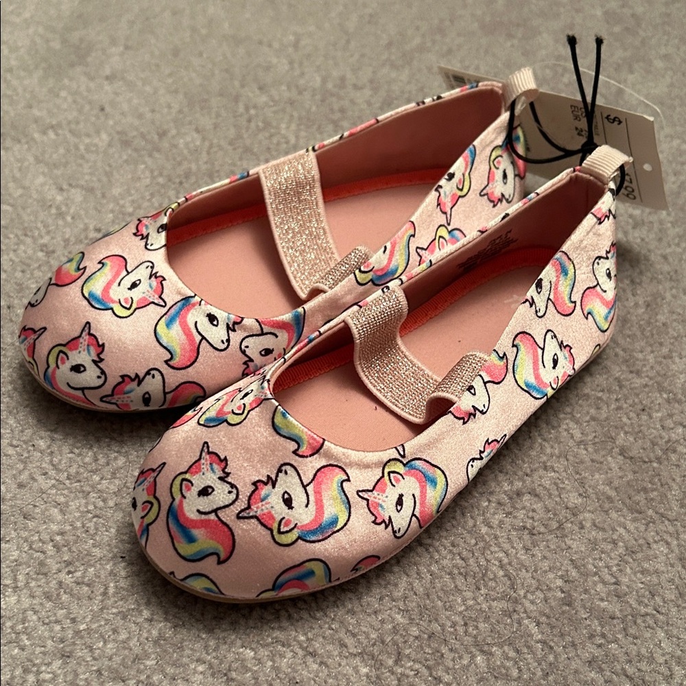 HM Pink Unicorn Print Ballet Flats NWT